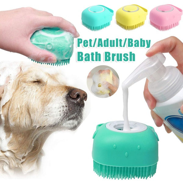 Silicone Bath Massage Brush with Shampoo Pouring Inside - PawsAndPartners