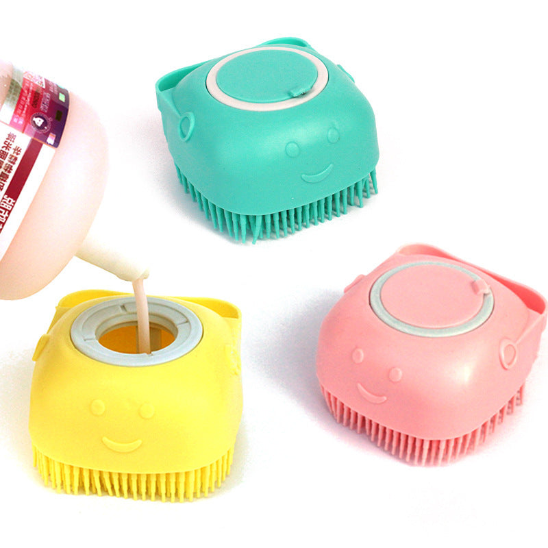 Silicone Bath Massage Brush with Shampoo Pouring Inside - PawsAndPartners